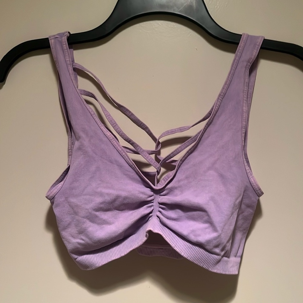 2 Free People Movement Bralettes Lavender and Turquoise XS Crisscross Straps